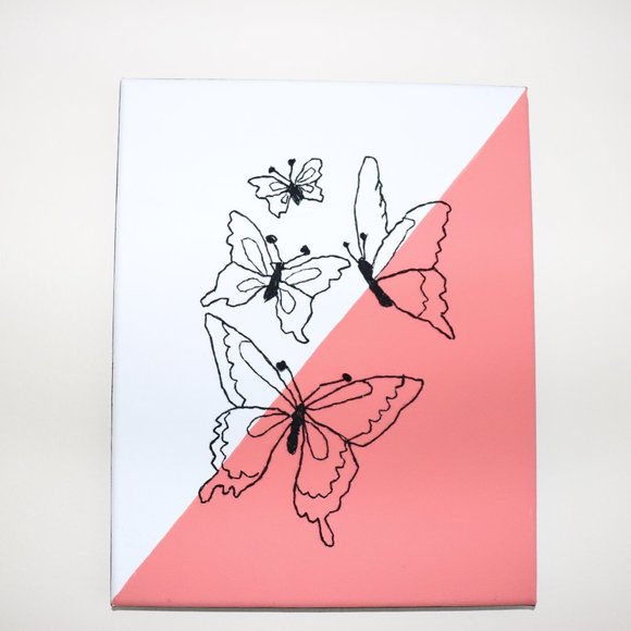 Handmade Embroidery Canvas with butterfly design. - Picture 5 of 5